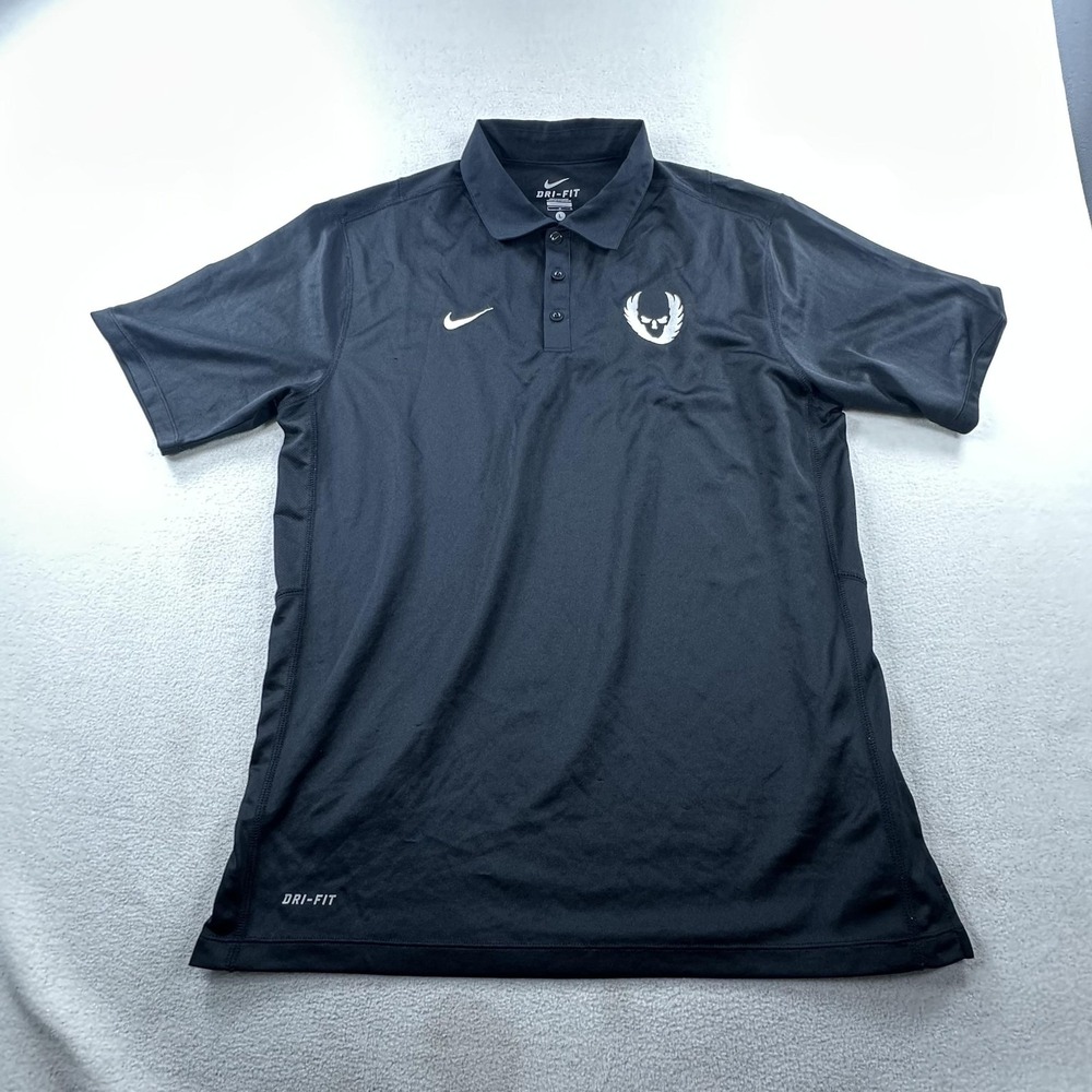 Nike Polo Shirt Mens Large Black Dri-FIT Oregon Project Skull Performance